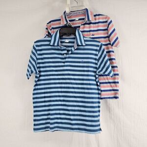 Southbound Lot Of 2 Boys Polo Shirts Blue Pink Gray Size Large Short Sleeve